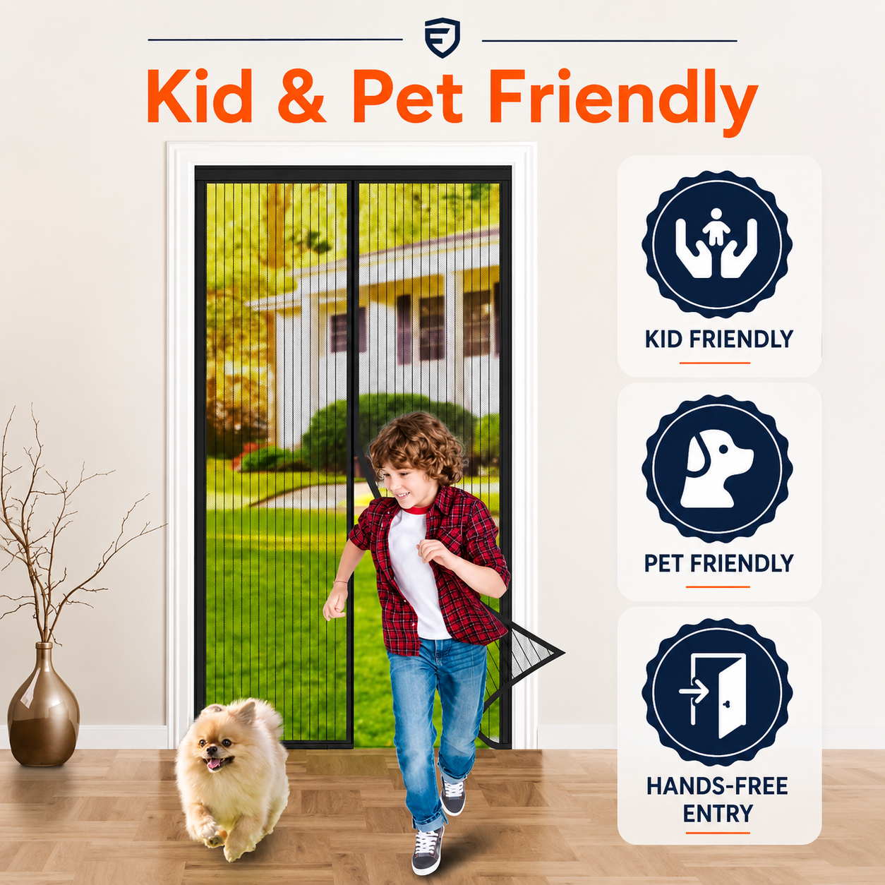 Fieldstone IronMesh™ Heavy-Duty Magnetic Screen Door