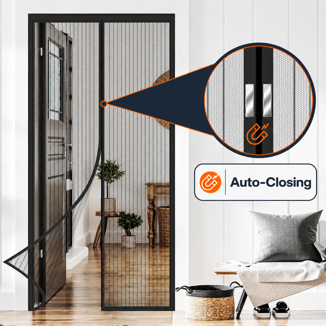 Fieldstone IronMesh™ Heavy-Duty Magnetic Screen Door